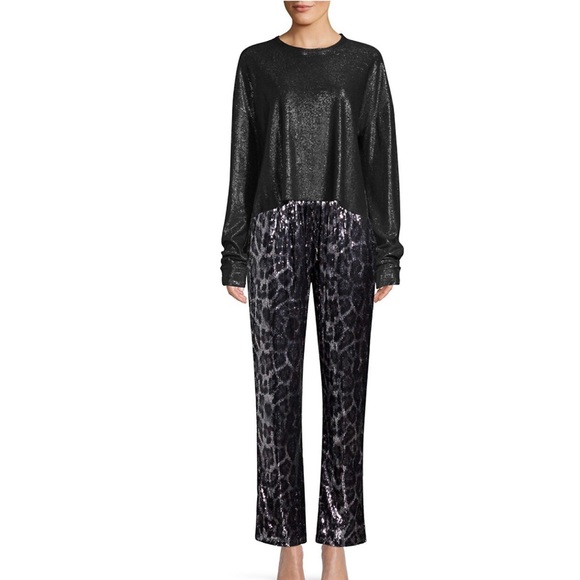 NEW RTA SEQUIN LEOPARD JOGGER PANTS - Picture 9 of 9